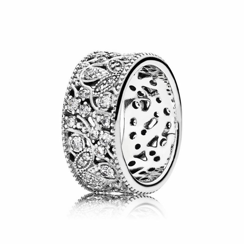 Pandora ShimmeStackable Ring Leaves Stackable Ring Silver Egypt FC3196028
